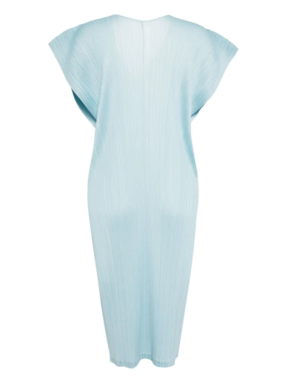 V-Neck Plissé Midi Dress