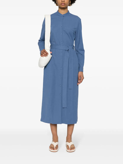 Belted Shirt Midi Dress