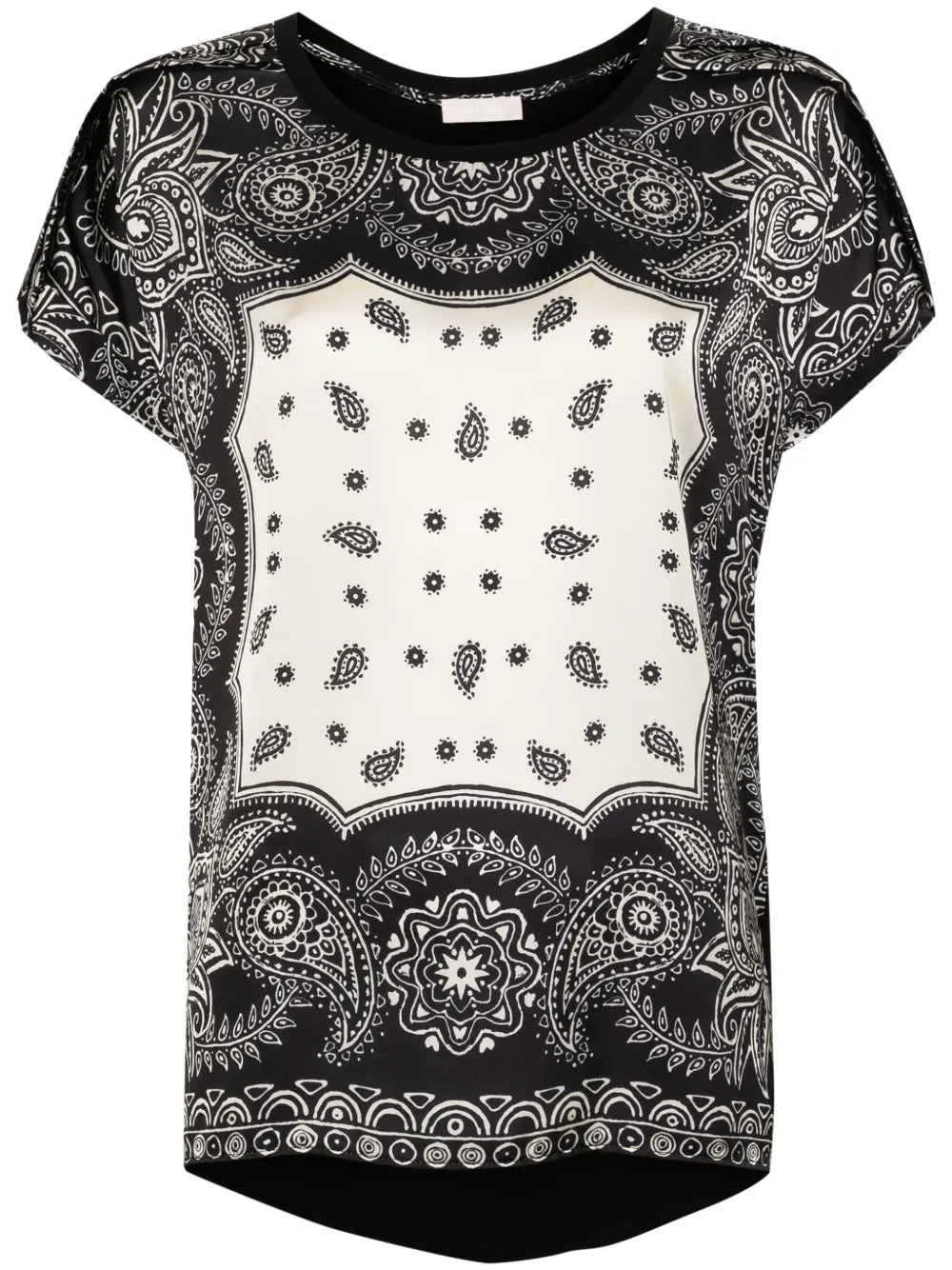 Paisley-Print Satin T-Shirt