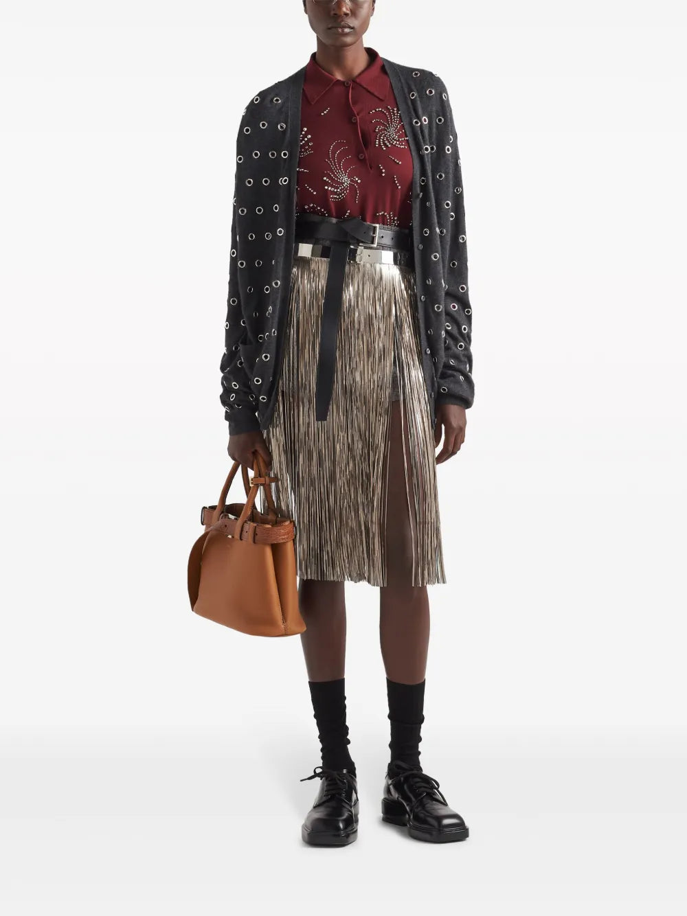 Eyelet-Embellished Cashmere Cardigan