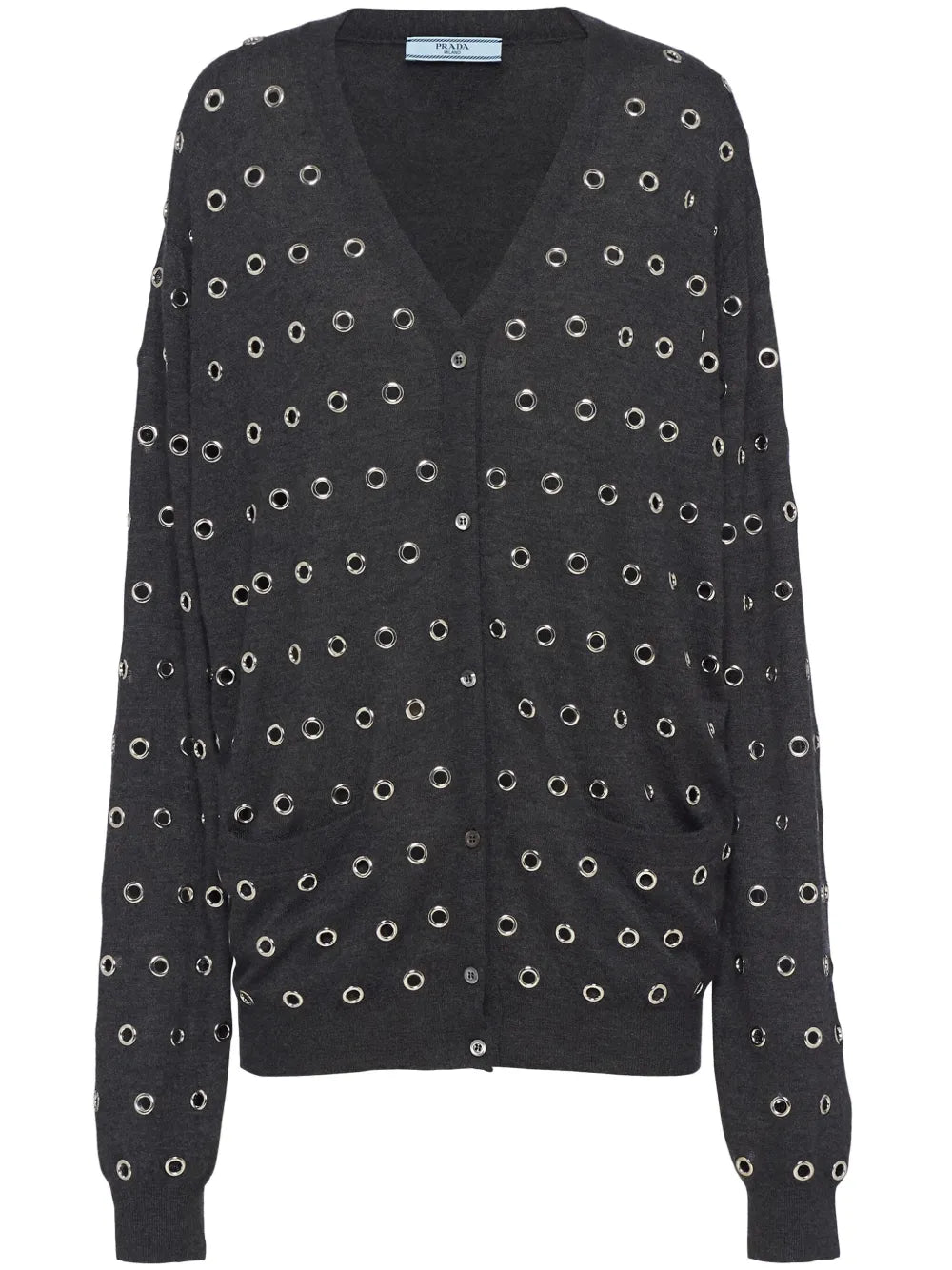 Eyelet-Embellished Cashmere Cardigan