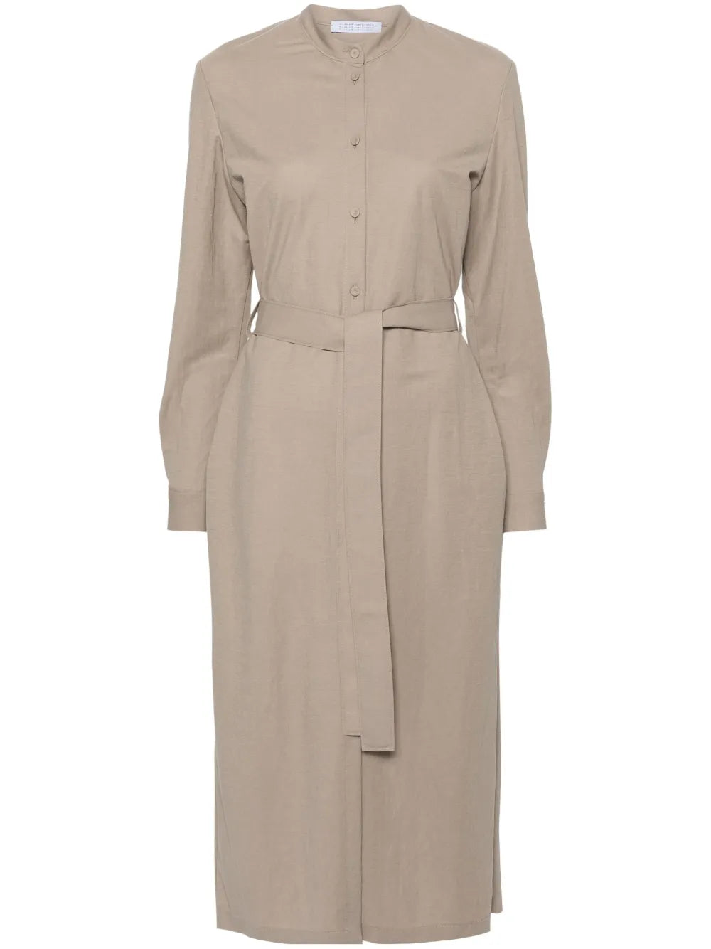 Belted Shirt Midi Dress