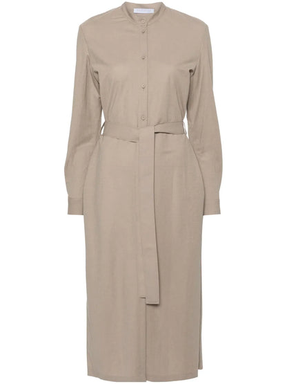 Belted Shirt Midi Dress