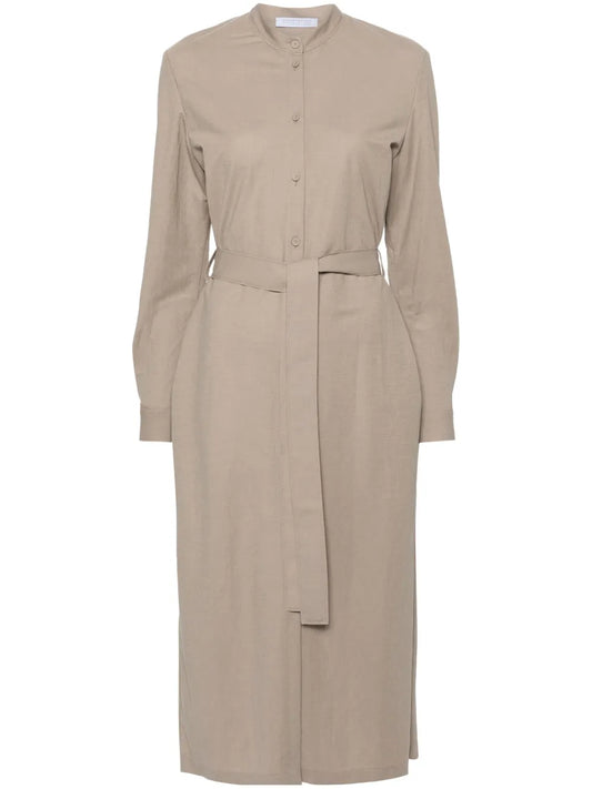 Belted Shirt Midi Dress