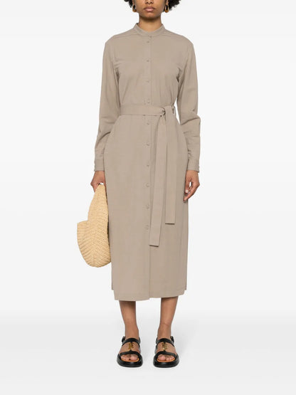 Belted Shirt Midi Dress