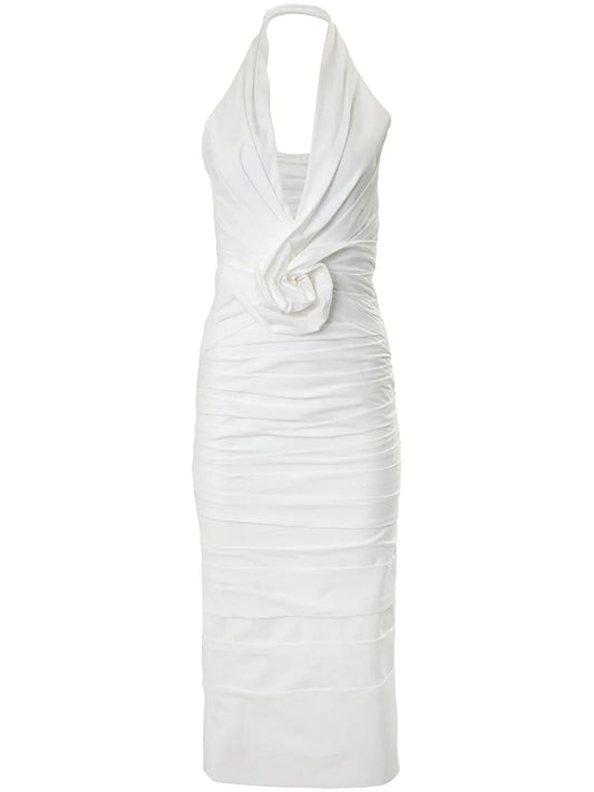 Twisted Flower Halterneck Dress