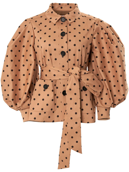 Puff-Sleeve Cotton Jacket