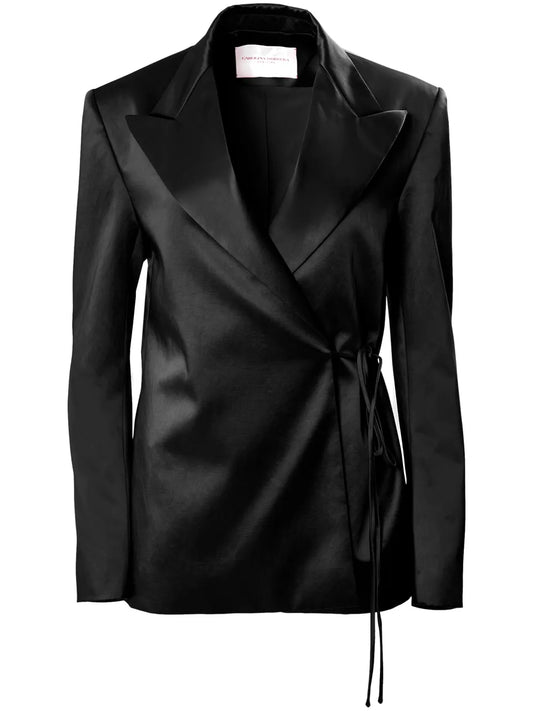 Satin Wrap Blazer
