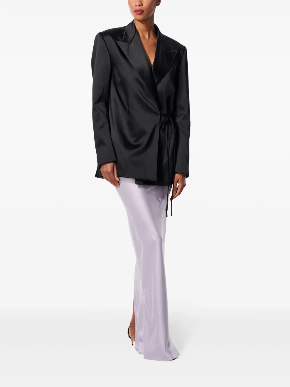 Satin Wrap Blazer