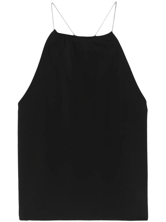 Chain-Straps Gathered Tank Top