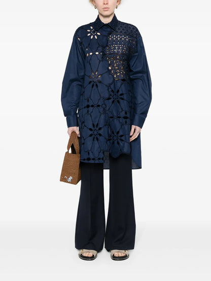 Guipure-Lace Long Shirt