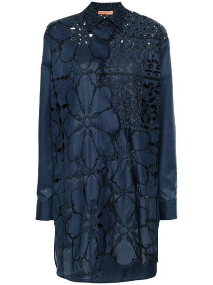 Guipure-Lace Long Shirt