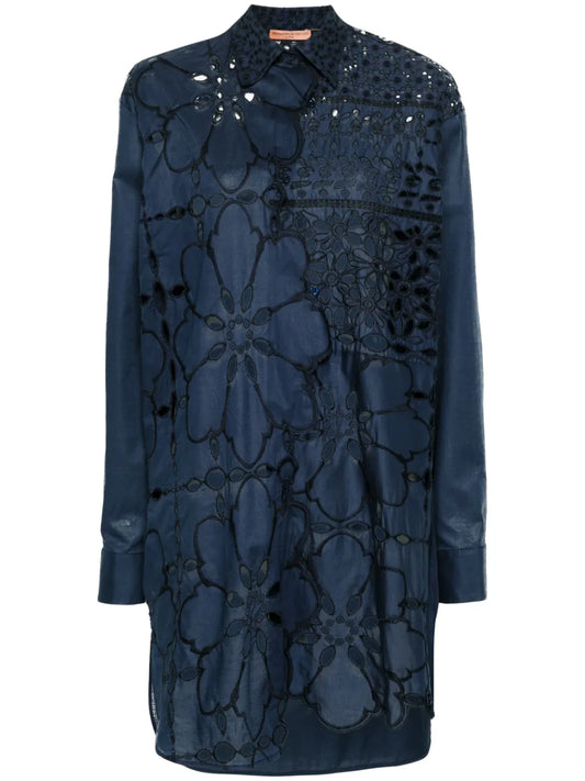 Guipure-Lace Long Shirt