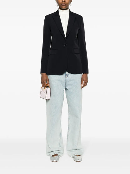 Peak-Lapel Single-Breasted Blazer