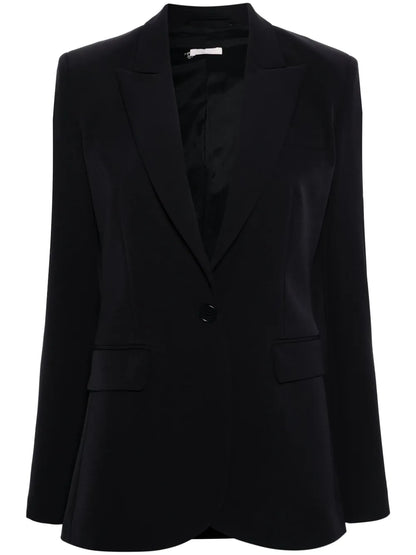 Peak-Lapel Single-Breasted Blazer