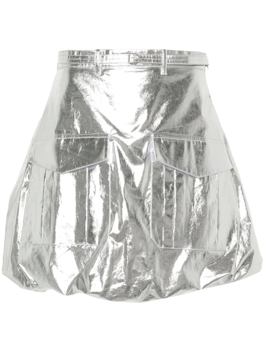 A-Line Metallic Mini Skirt