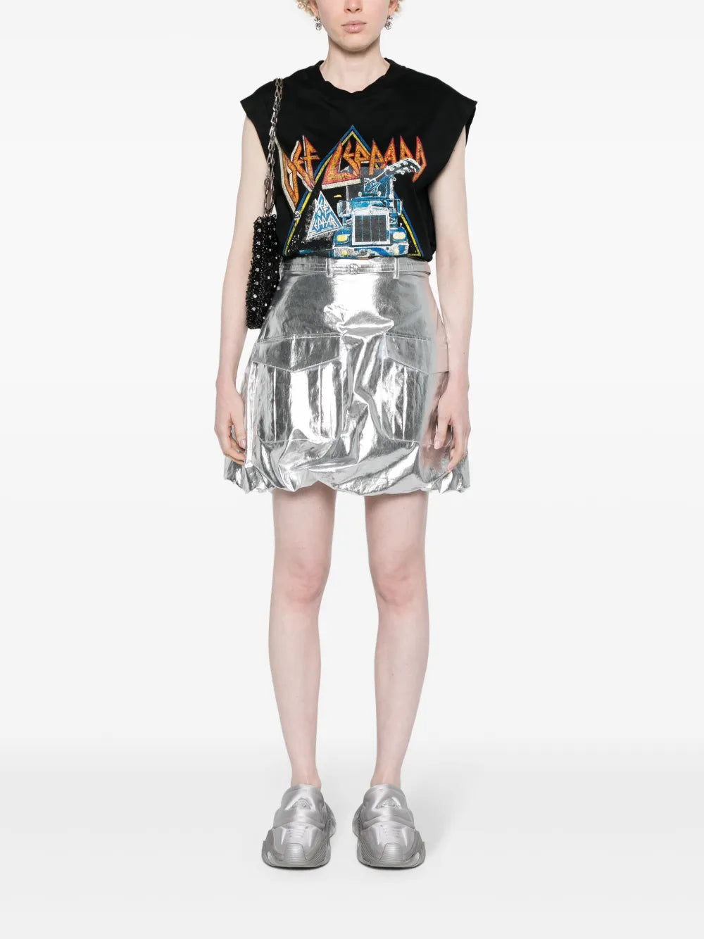 A-Line Metallic Mini Skirt
