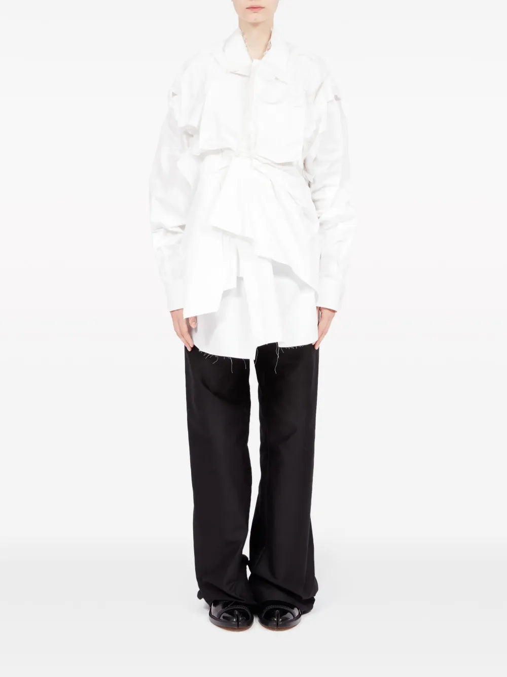 Gathered Poplin Shirt