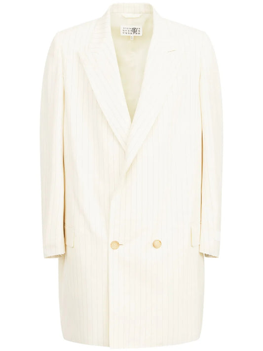 Oversized Pinstripe Double-Breasted Blazer