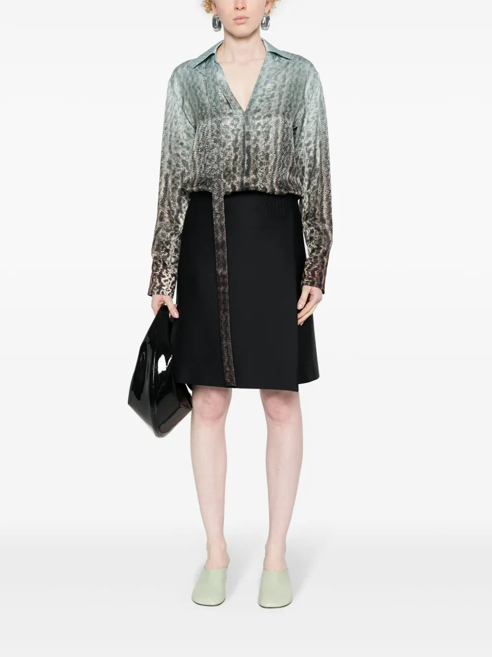 Animal-Print Silk Shirt