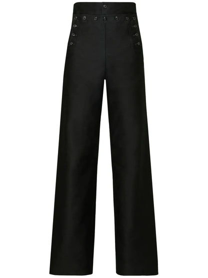 Wide-Leg Satin Trousers