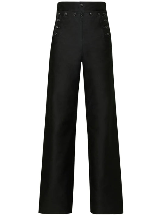 Wide-Leg Satin Trousers