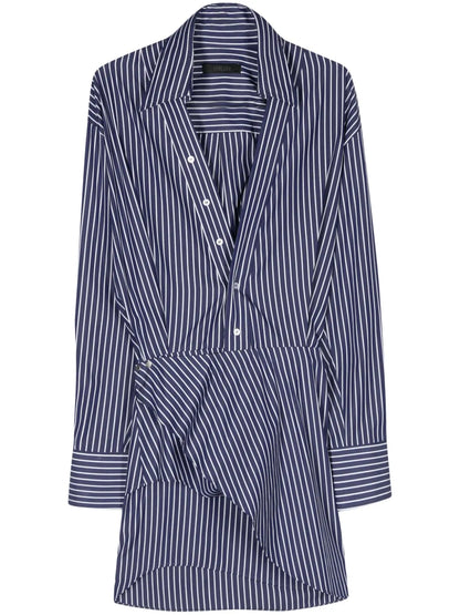 Poplin Striped Asymmetric Mini Dress