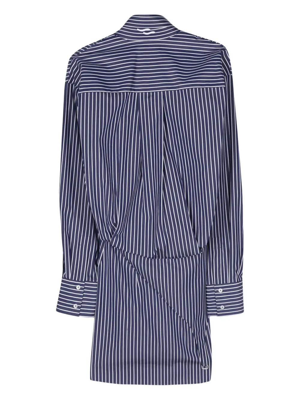 Poplin Striped Asymmetric Mini Dress