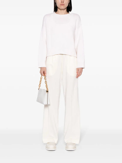 Elasticated-Waist Cotton Track Pants