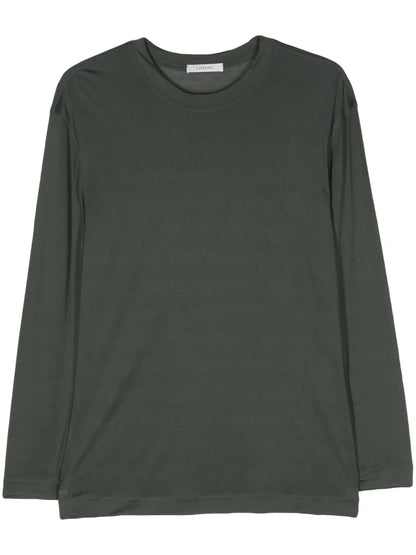 Long-Sleeve Silk T-Shirt