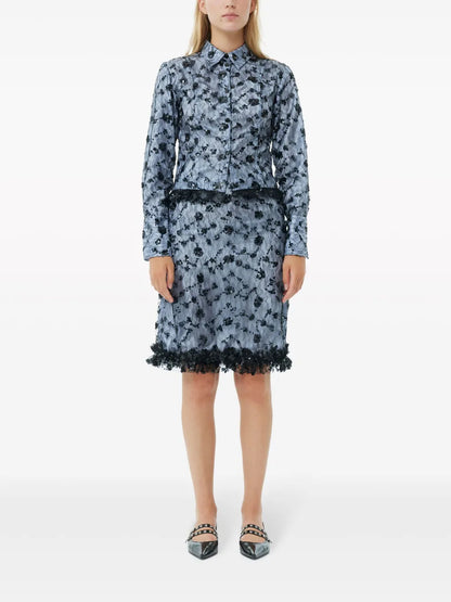 Sequin-Embellished Cropped Shirt