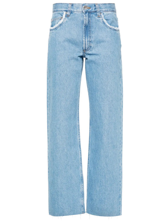Frayed Straight Jeans