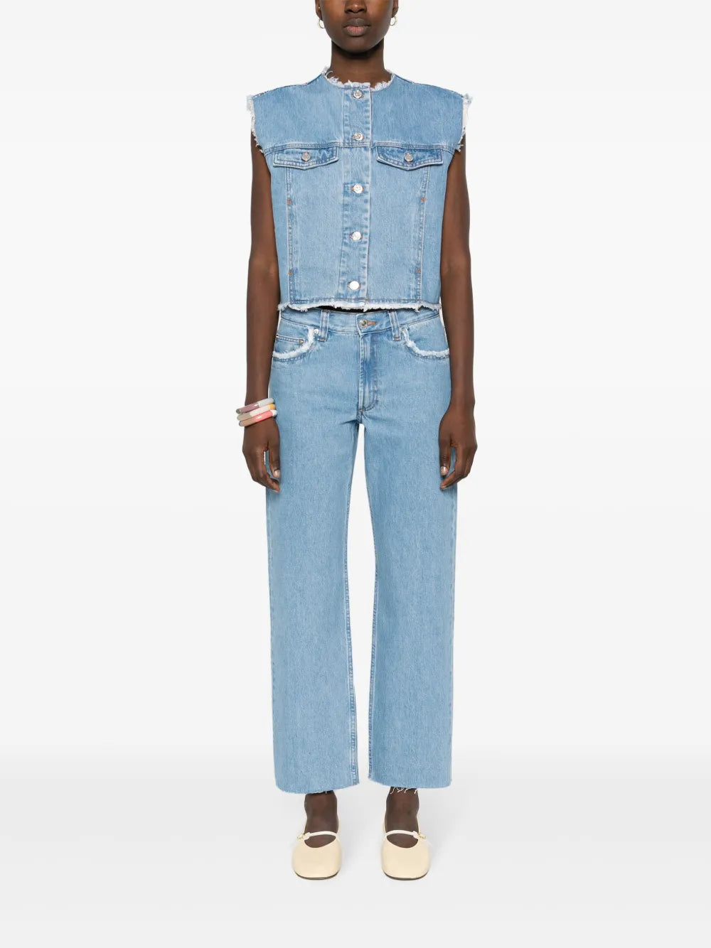 Frayed Straight Jeans