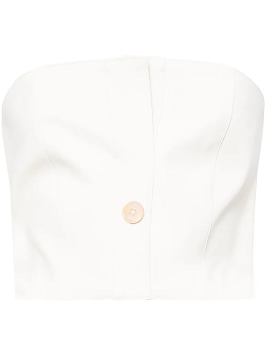 Button-Embellished Cropped Top