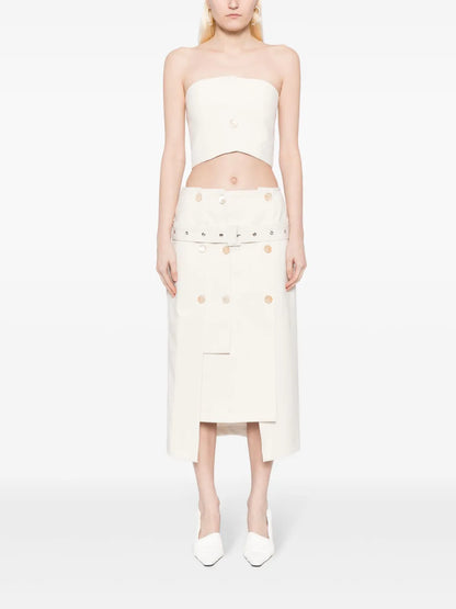 Button-Embellished Cropped Top