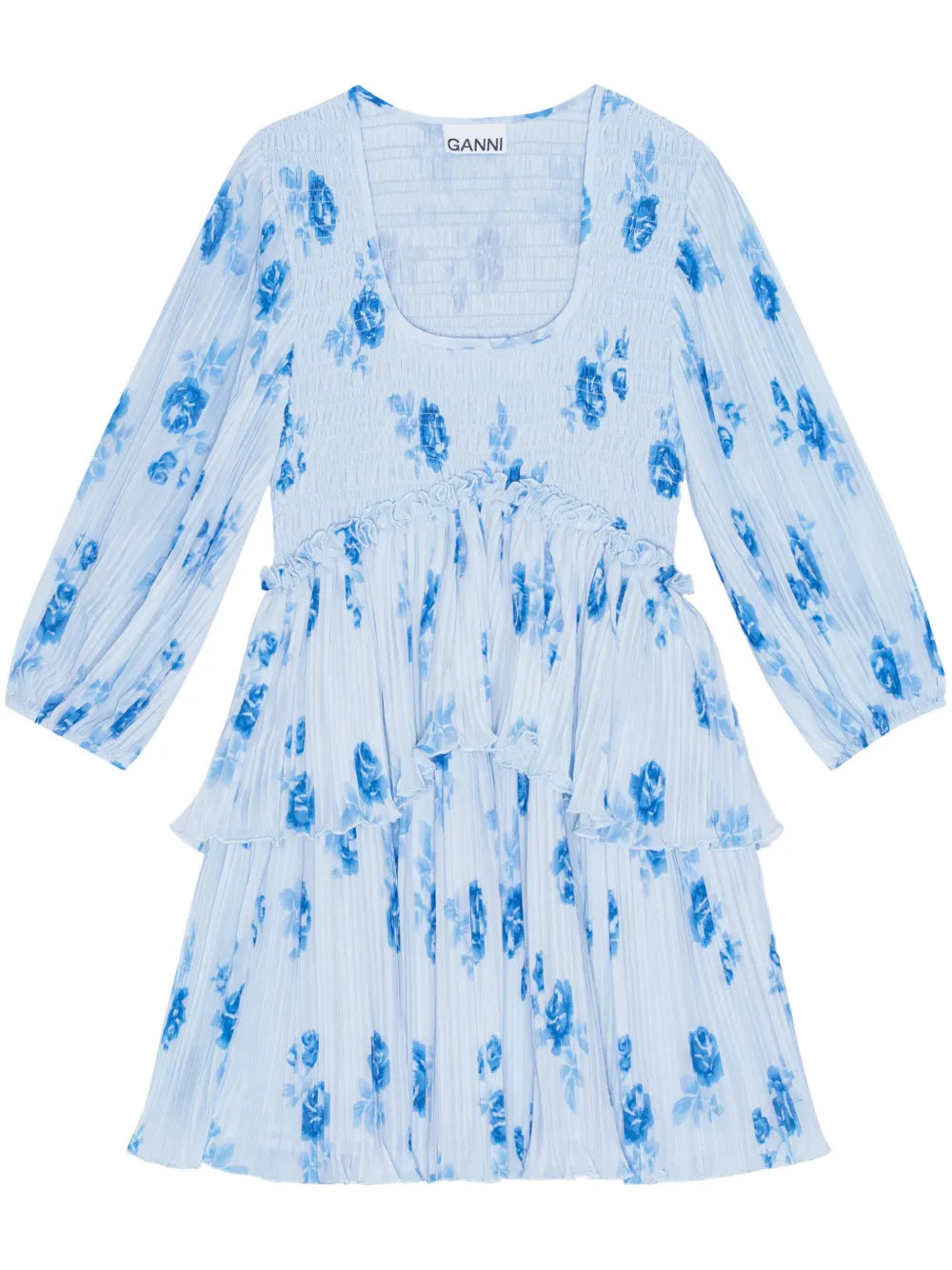 Floral-Print Pleated Minidress