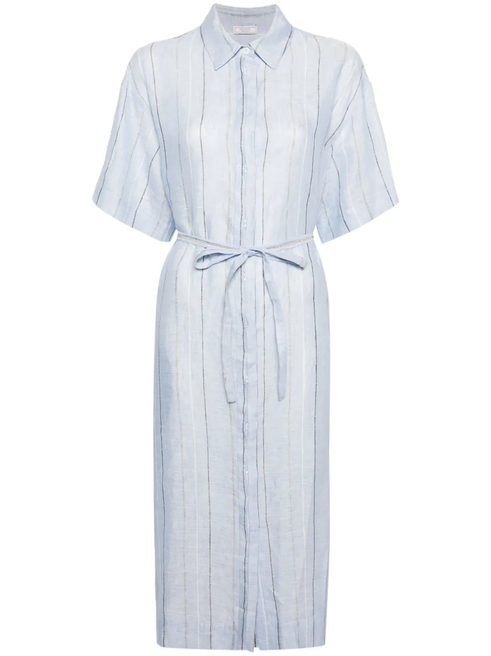 Pinstriped Linen Shirtdress