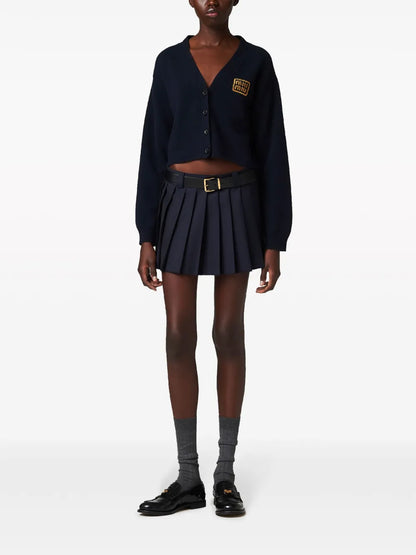 Logo-Embroidered Cashmere Cardigan