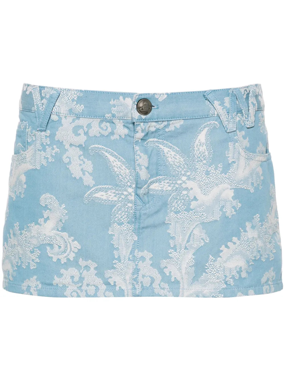 Foam Patterned-Jacquard Miniskirt