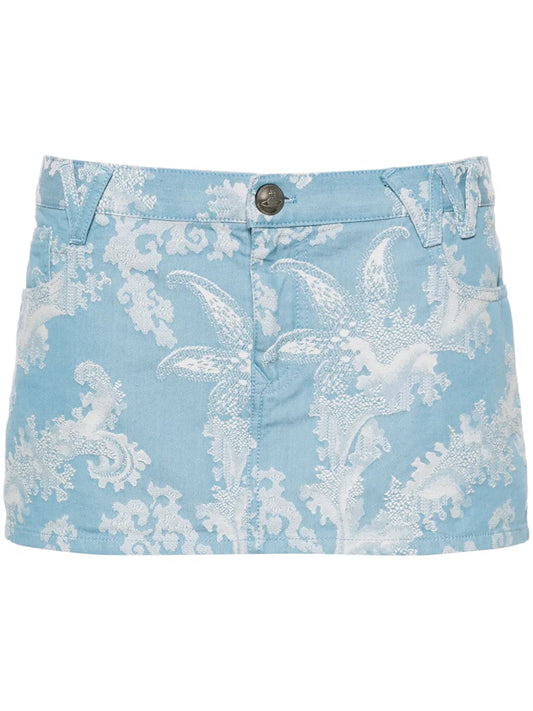 Foam Patterned-Jacquard Miniskirt