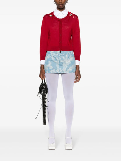 Foam Patterned-Jacquard Miniskirt