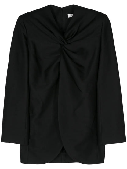 Knot-Detail Twill Blouse