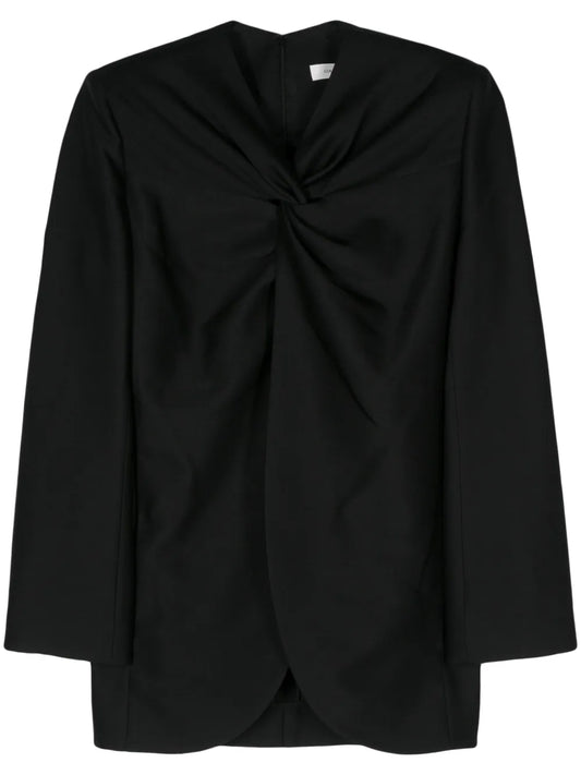 Knot-Detail Twill Blouse
