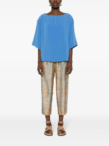 Boat-Neck Cady Blouse