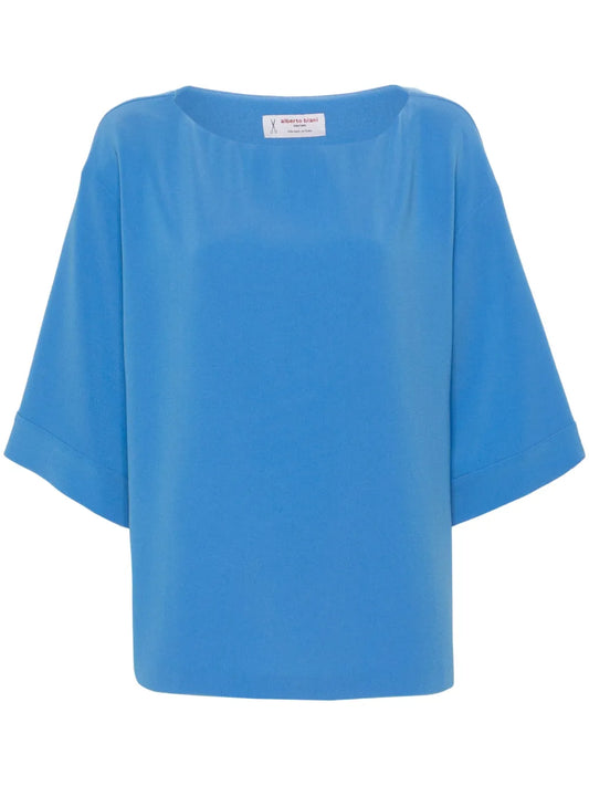 Boat-Neck Cady Blouse