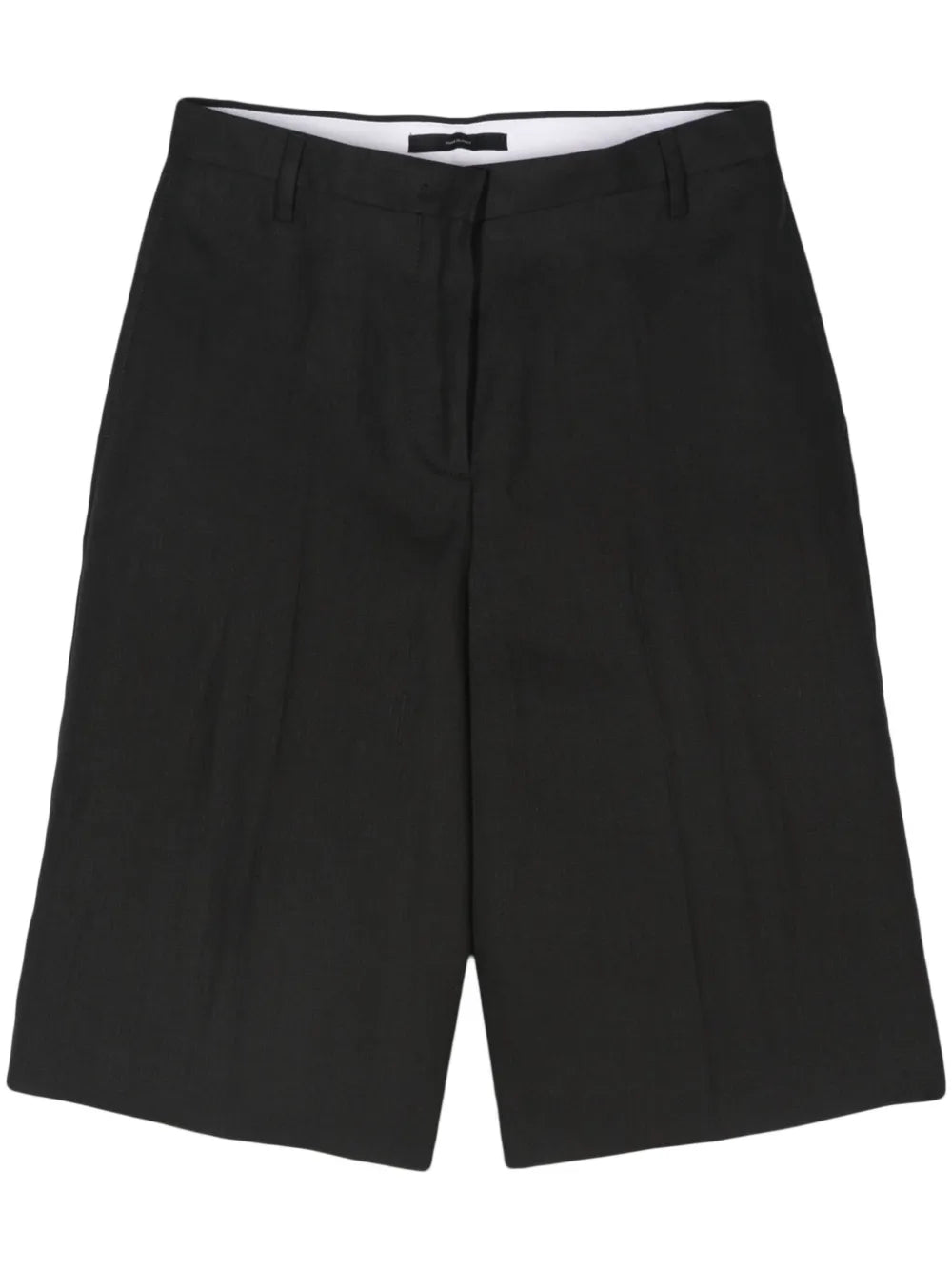 High-Waisted Linen Tailored Shorts