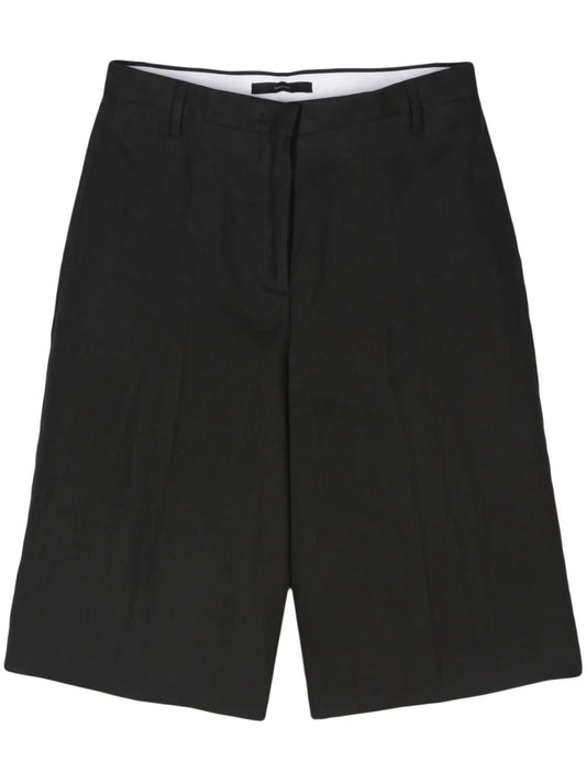 High-Waisted Linen Tailored Shorts