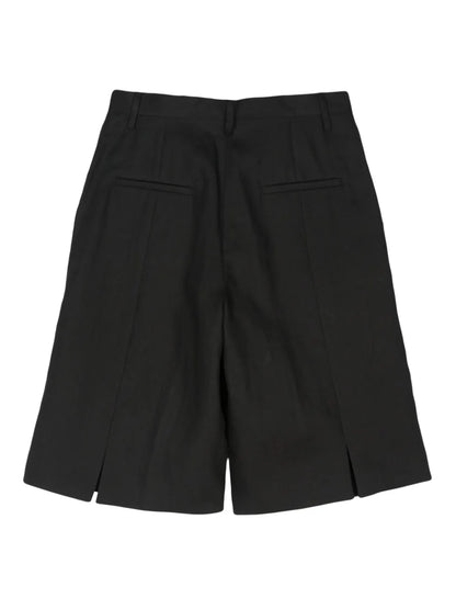 High-Waisted Linen Tailored Shorts
