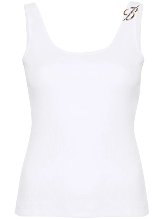 Logo-Appliqué Ribbed Tank Top