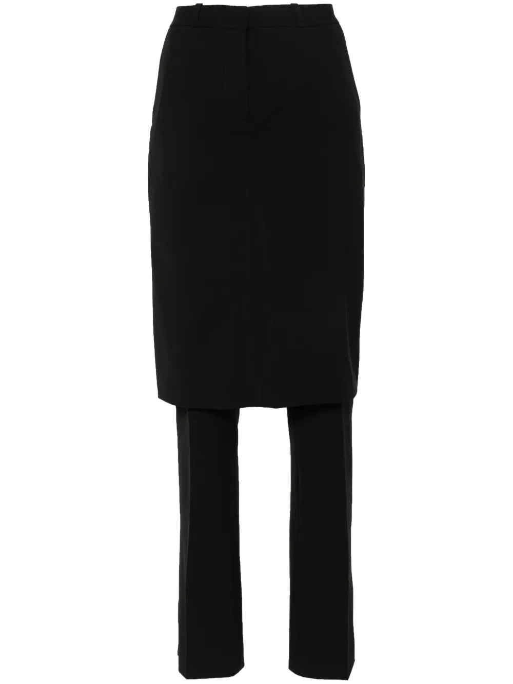 Low-Waist Wide-Leg Skirt Trousers
